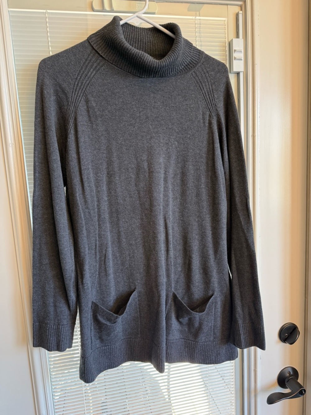 Jean Pierre Dark Gray Turtleneck Sweater with Pockets